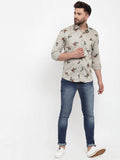 Men's Printed Cotton Blend Shirts
