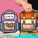 Creative School Bags Shape Cookie Candy Plastic Gift Snack Packaging Pouch