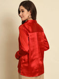 TRENDARREST Red Satin Shirt