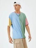 Hollander Cotton Color Block Half Sleeves Mens Round Neck T-Shirt