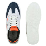 Airbell Navy Synthetic Leather Casual Sneakers for Men's